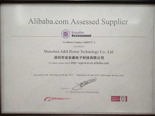 A&S Power Alibaba Assessed Supplier 