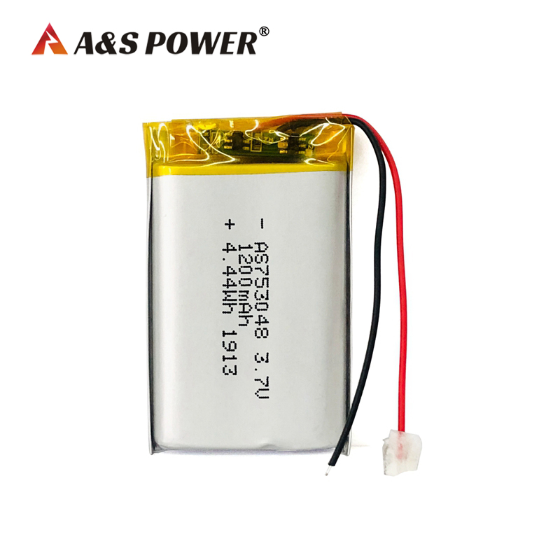 A&S Power 753048 3.7V 1200mah lithium polymer battery