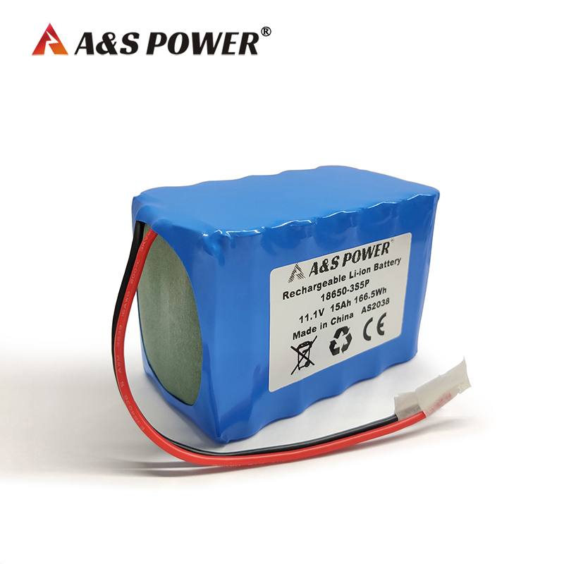 A&S Power 18650 3S5P 11.1v 15ah lithium ion battery