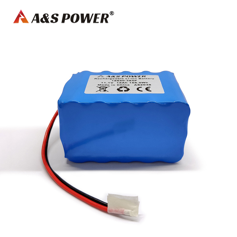 A&S Power 18650 3S5P 11.1v 15ah lithium ion battery