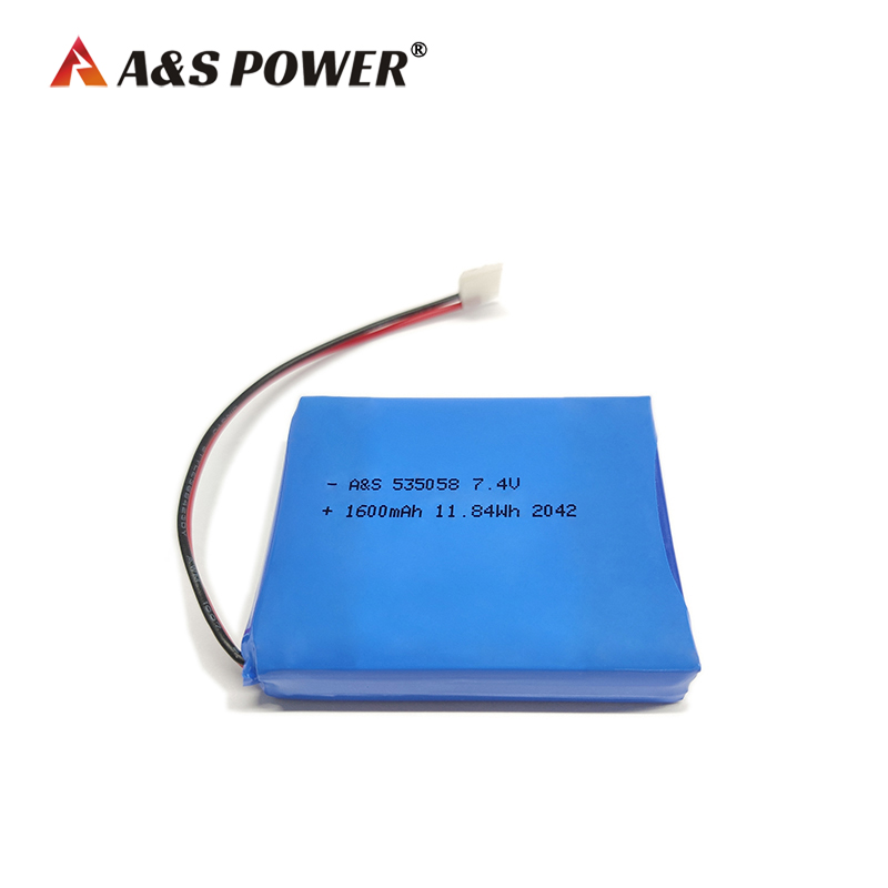 A&S Power 535058 2S 7.4v 1600mAh lithium polymer battery pack