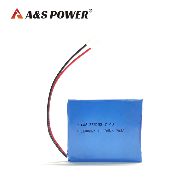 A&S Power 535058 2S 7.4v 1600mAh lithium polymer battery pack
