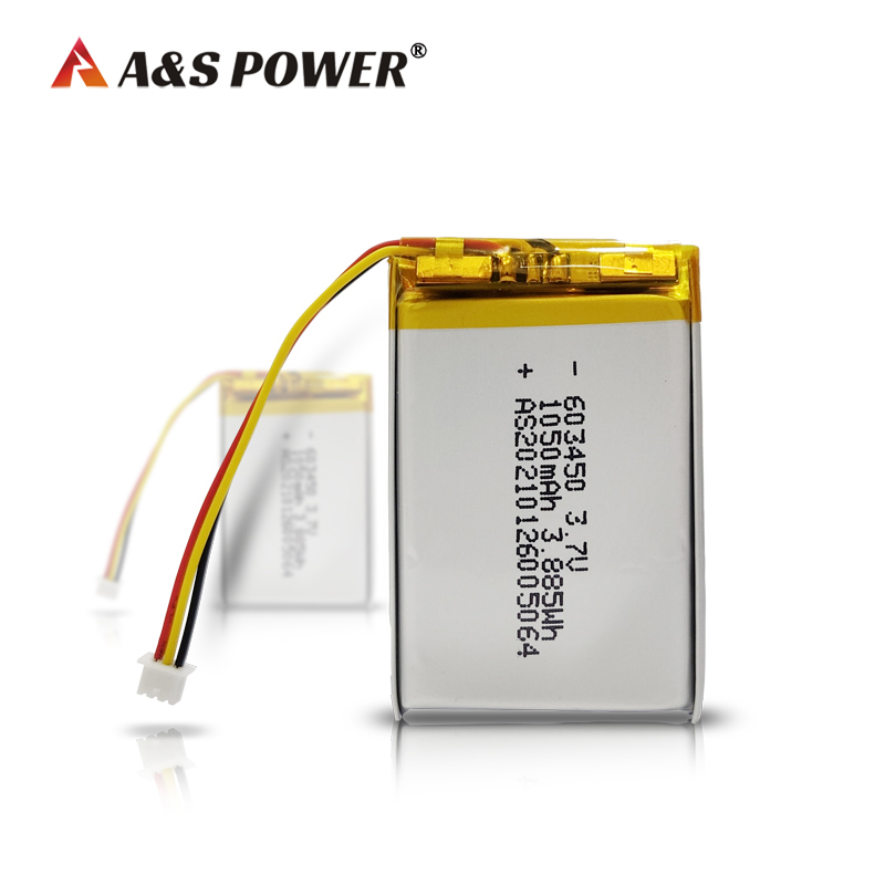 A&S Power 603450 3.7v 1050mah lithium polymer battery