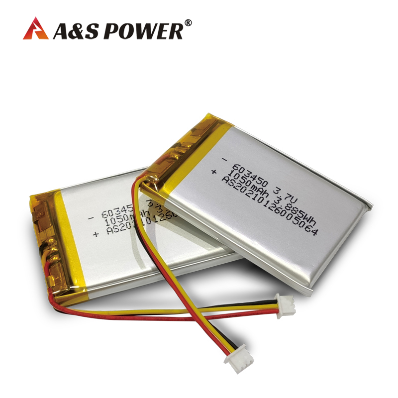 A&S Power 603450 3.7v 1050mah lithium polymer battery