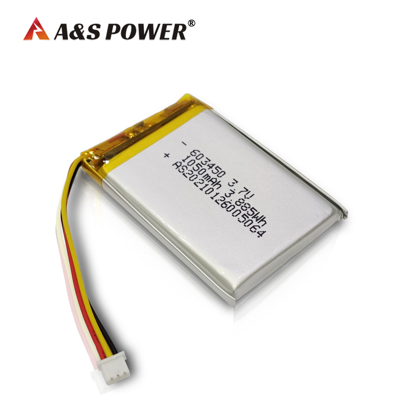 A&S Power 603450 3.7v 1050mah lithium polymer battery