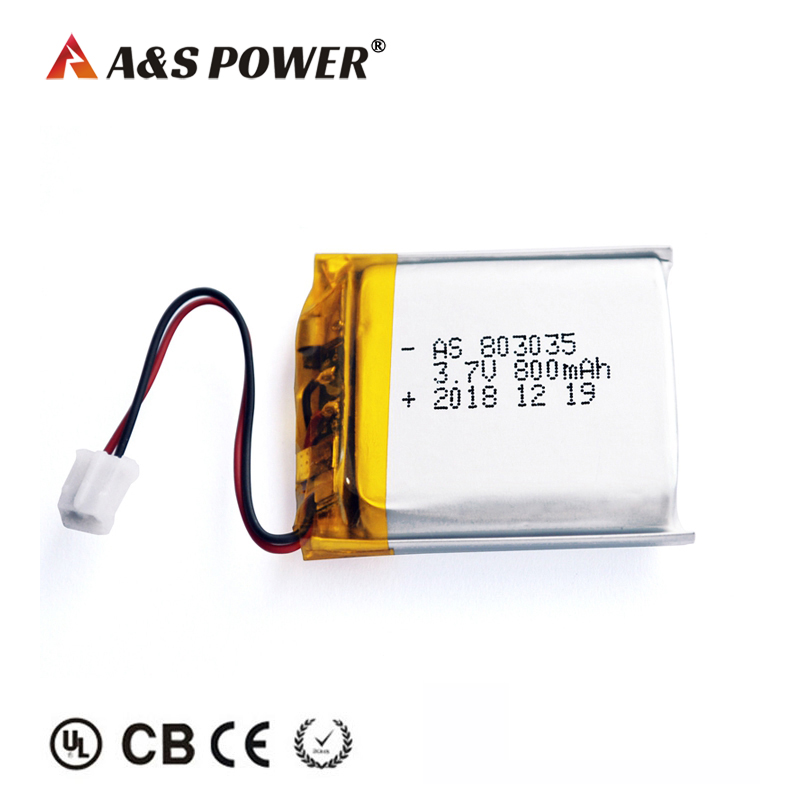 A&S Power 803035 3.7v 800mah lipo battery