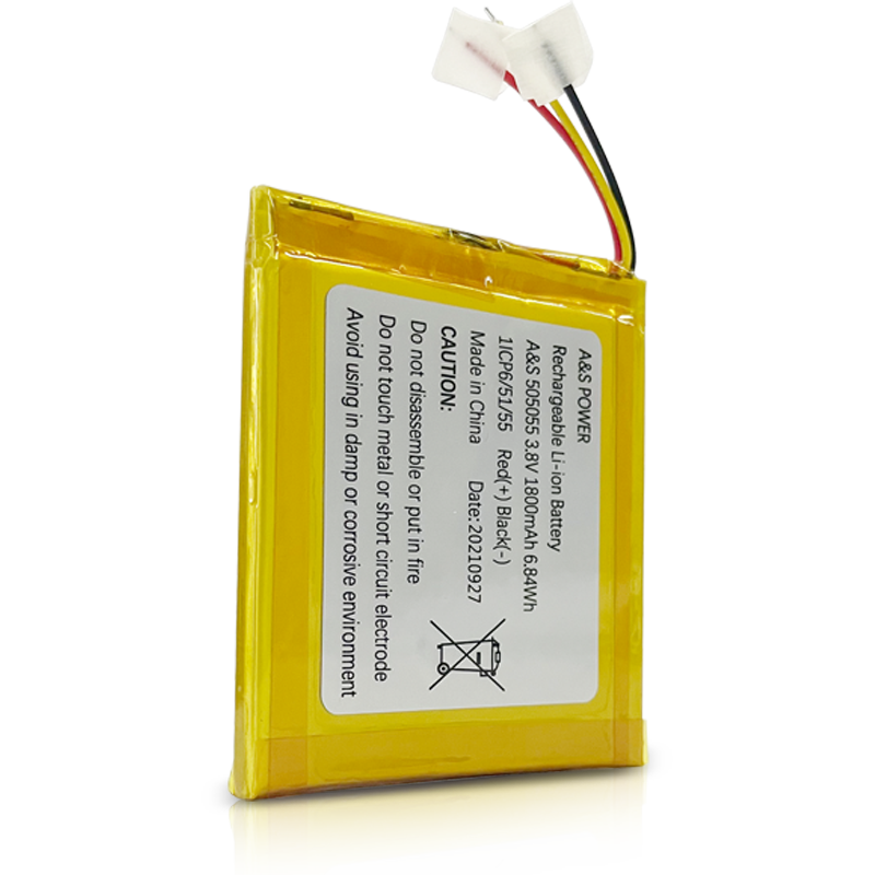 AS505055 3.8v 1800mAh Rechargeable Li Ion Polymer Battery 500 Deep Cycles