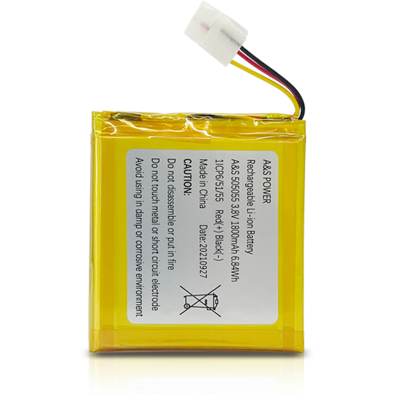 AS505055 3.8v 1800mAh Rechargeable Li Ion Polymer Battery 500 Deep Cycles