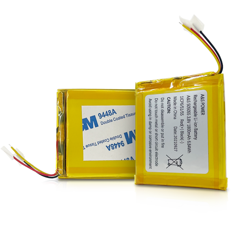 AS505055 3.8v 1800mAh Rechargeable Li Ion Polymer Battery 500 Deep Cycles