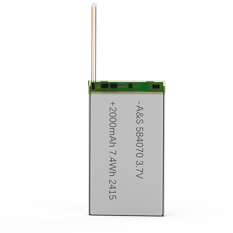 AS584070 3.7v 2000mAh Rechargeable Li-Polymer Battery 500 Deep Cycles