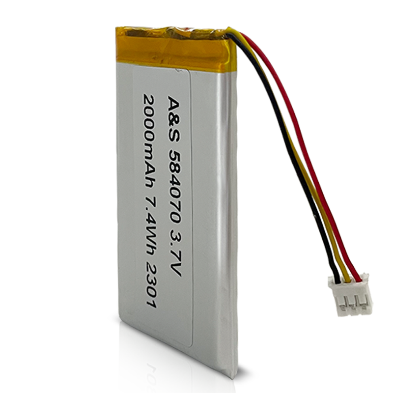 AS584070 3.7v 2000mAh Rechargeable Li-Polymer Battery 500 Deep Cycles
