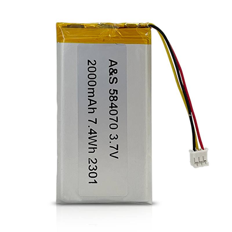 AS584070 3.7v 2000mAh Rechargeable Li-Polymer Battery 500 Deep Cycles