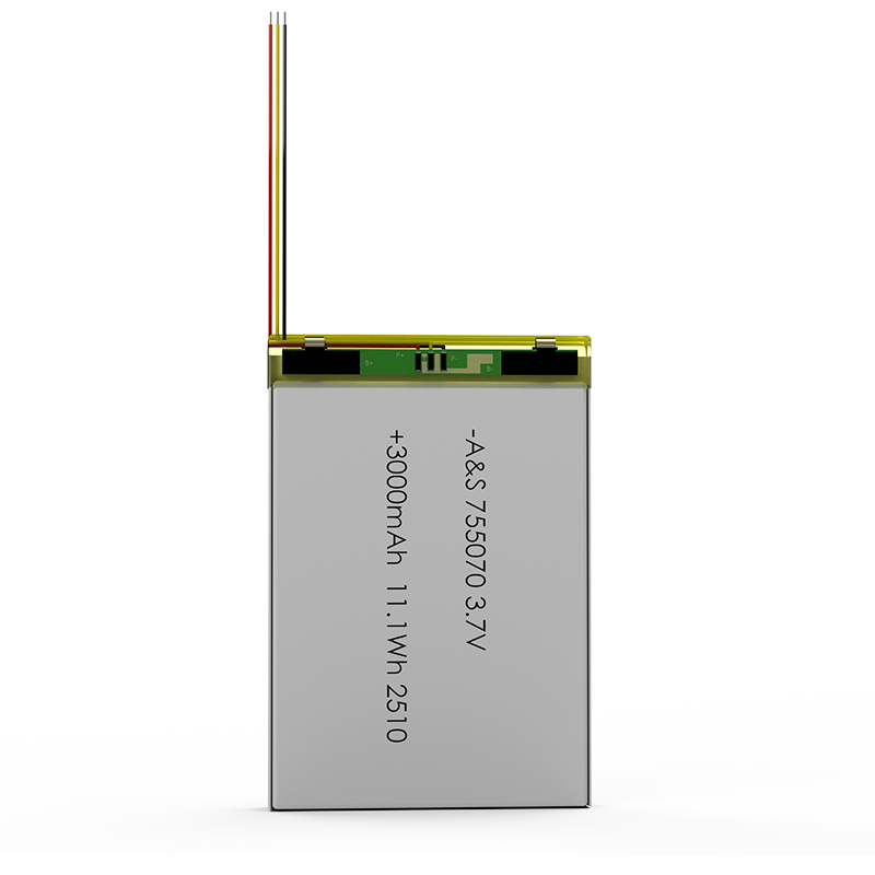 AS755070 3.7v 3000mAh Rechargeable LiPo Battery 500 Deep Cycles