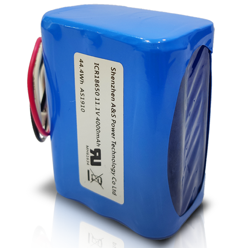 18650 11.1V 4000mAh 3S2P Li-ion Battery Packs 500 Deep Cycles