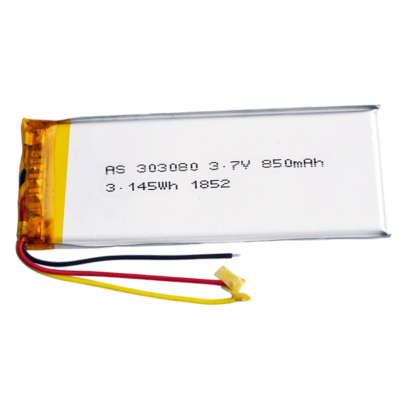 AS303080 3.7v 850mAh Hearing Aid Rechargeable Li-Polymer Battery