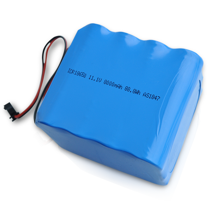 18650 18650 11.1V 8000mAh 88.8Wh Lithium Ion Battery Pack 500 Deep Cycles