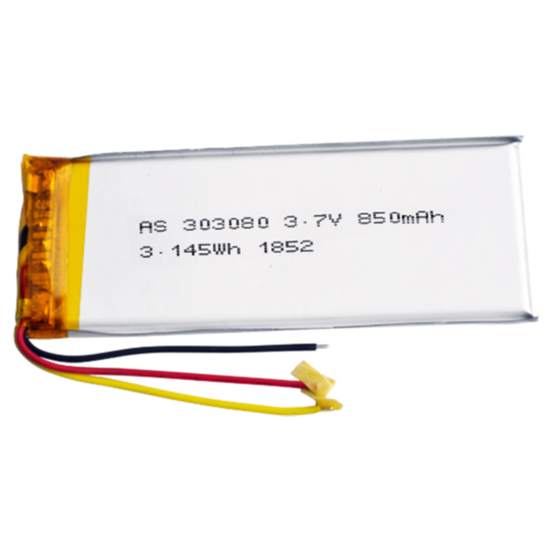 AS303080 3.7v 850mAh Lithium Polymer Battery 500 Deep Cycles