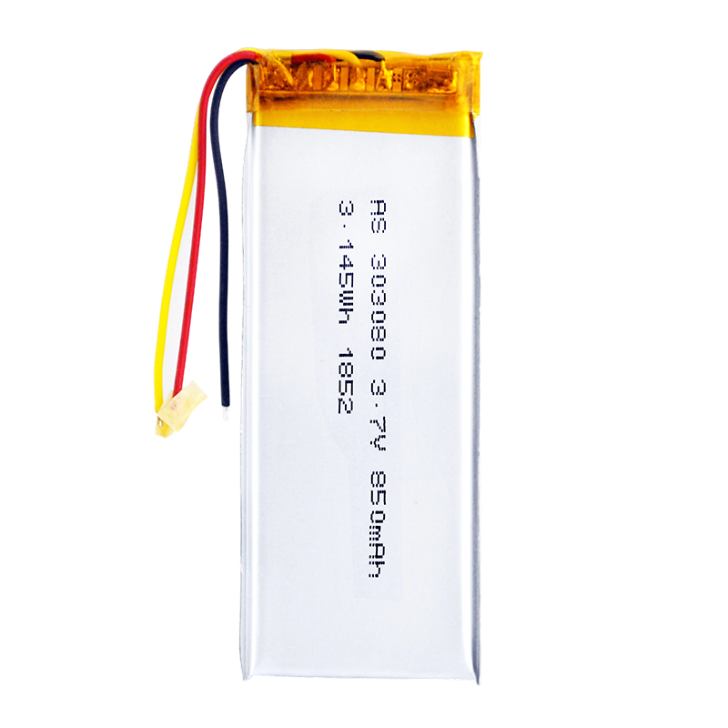 AS303080 3.7v 850mAh Lithium Polymer Battery 500 Deep Cycles