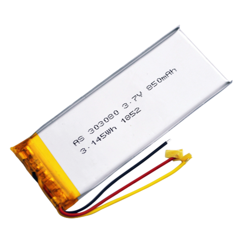 AS303080 3.7v 850mAh Lithium Polymer Battery 500 Deep Cycles
