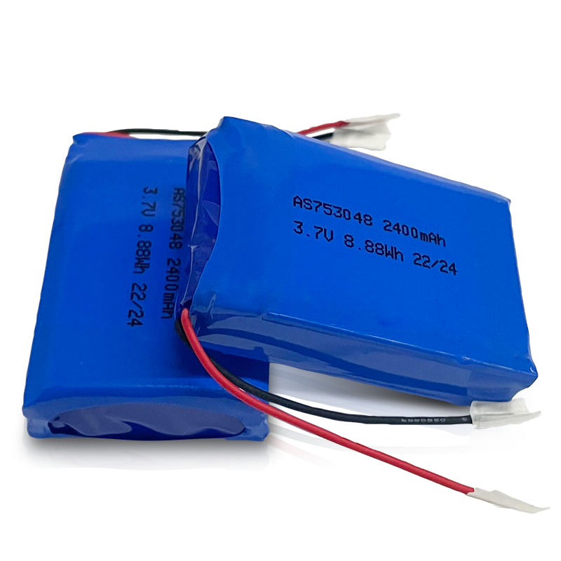 AS753048 3.7v 2400mAh Lithium Polymer Battery 500 Deep Cycles