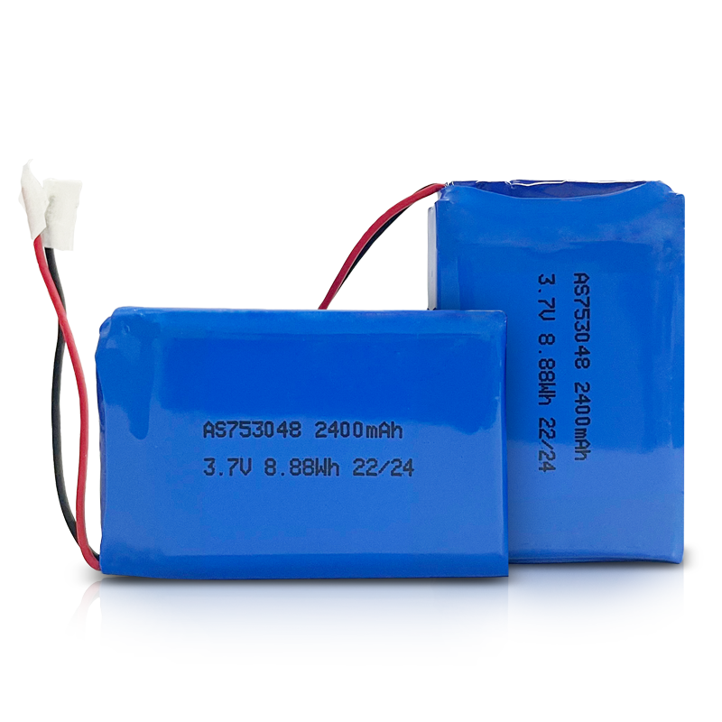 AS753048 3.7v 2400mAh Lithium Polymer Battery 500 Deep Cycles