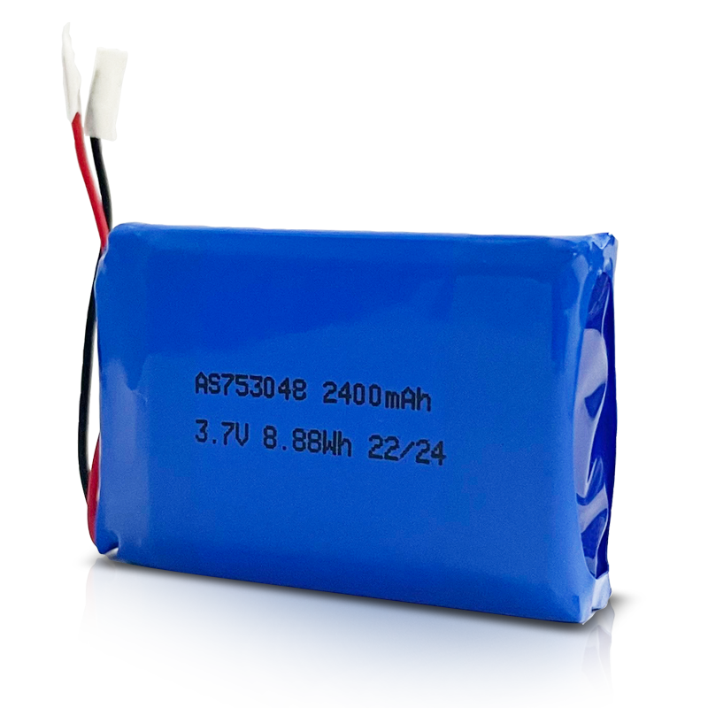 AS753048 3.7v 2400mAh Lithium Polymer Battery 500 Deep Cycles