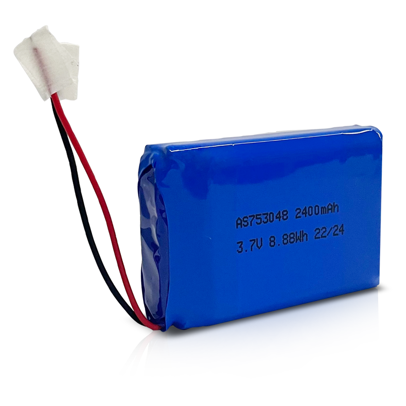 AS753048 3.7v 2400mAh Lithium Polymer Battery 500 Deep Cycles