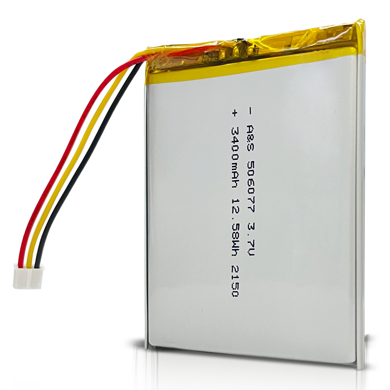 AS506077 3.7V 3400mAh Lithium Polymer Battery 500 Deep Cycles