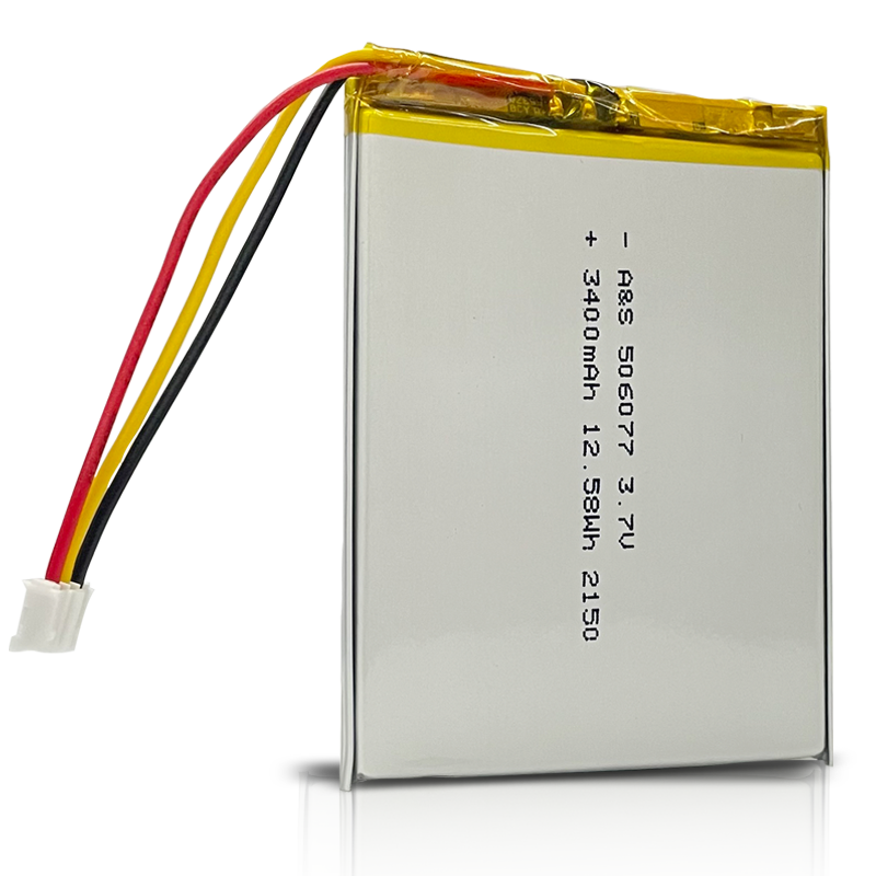 AS506077 3.7V 3400mAh Lithium Polymer Battery 500 Deep Cycles