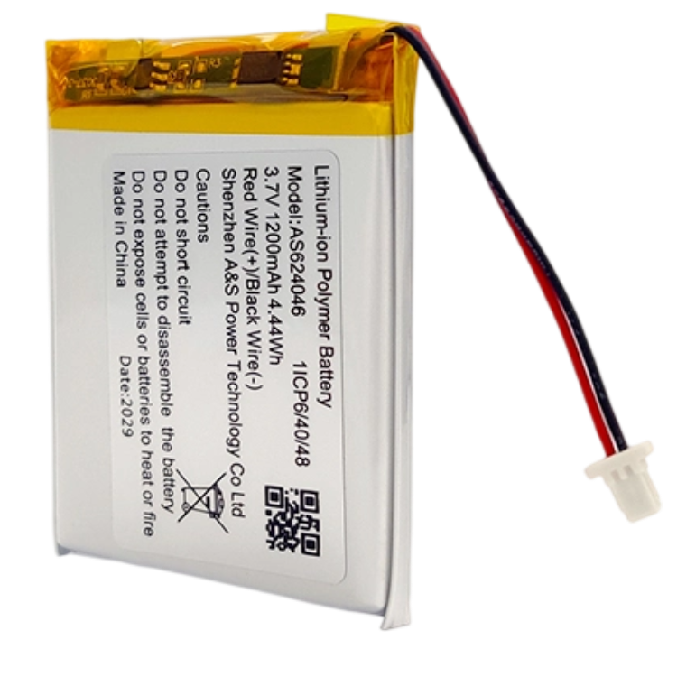 AS624046 3.7V 1200mAh Lithium Polymer Battery