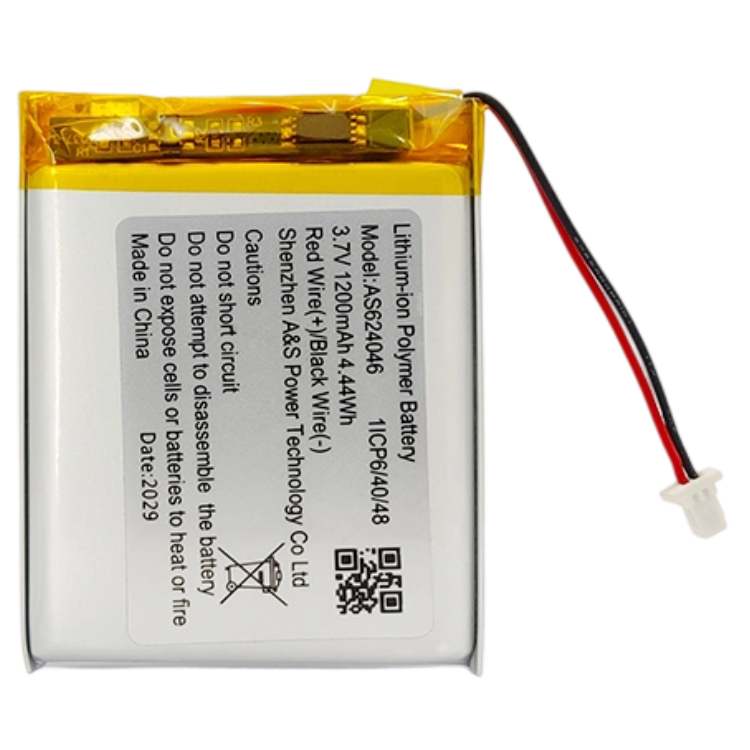 AS624046 3.7V 1200mAh Lithium Polymer Battery