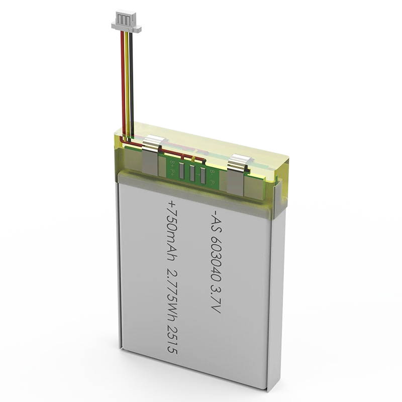 AS603040 3.7v 750mAh Rechargeable LiPo Battery 500 Deep Cycles