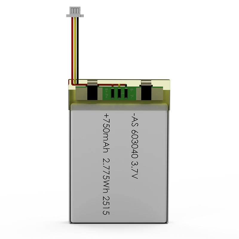AS603040 3.7v 750mAh Rechargeable LiPo Battery 500 Deep Cycles