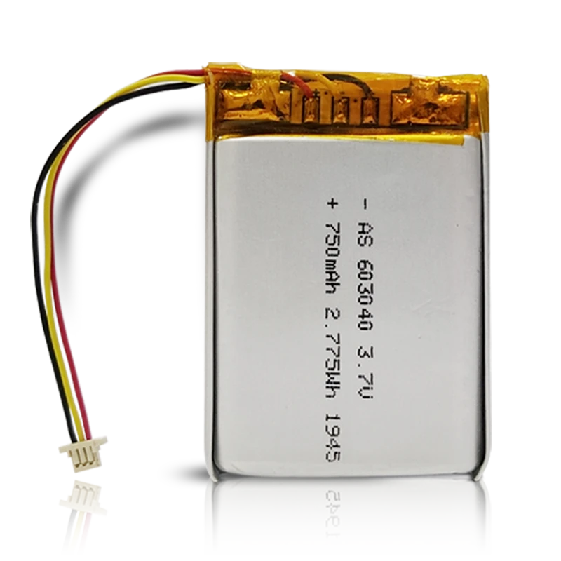 AS603040 3.7v 750mAh Rechargeable LiPo Battery 500 Deep Cycles