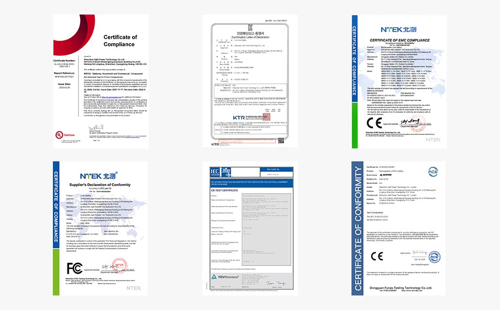 We got CE, Rohs, UL, IEC62133 certification