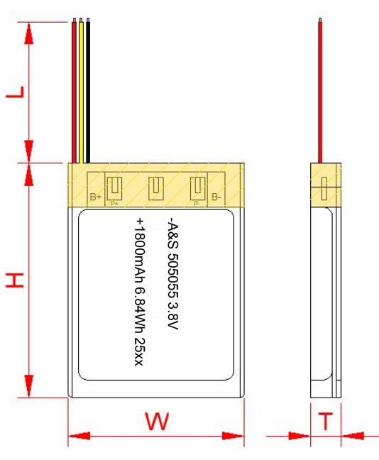 AS505055 3.8v 1800mAh Rechargeable Li Ion Polymer Battery AS505055 3.8v 1800mAh Rechargeable Li Ion Polymer Battery