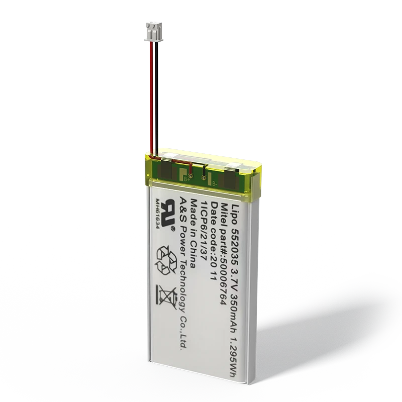 AS552035 3.7v 350mAh Rechargeable Li-Polymer Battery 500 Deep Cycles for IOT Device