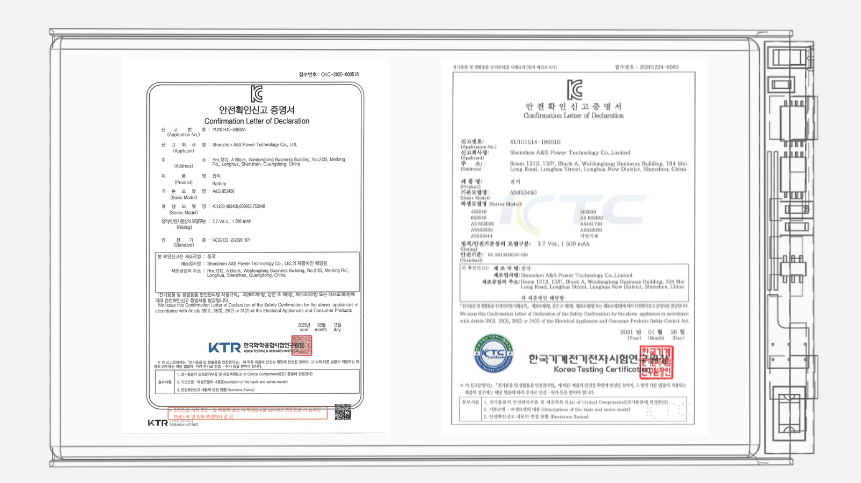 KC certification for Li polymer battery