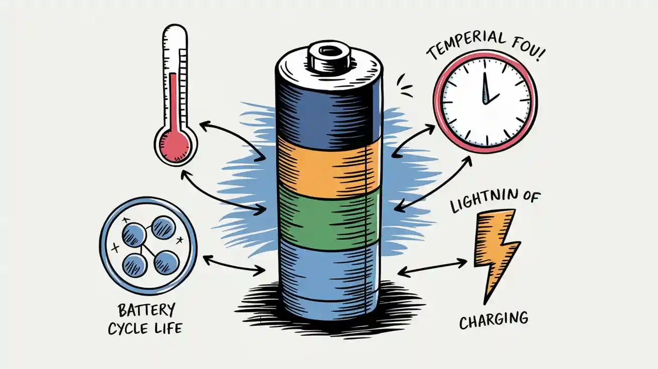 Several factors influencing the performances of lithium ion battery cycle