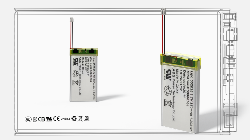 Lithium Polymer Battery AS552035 3.7V 350mAh — Reliable Power for Compact Electronic Devices