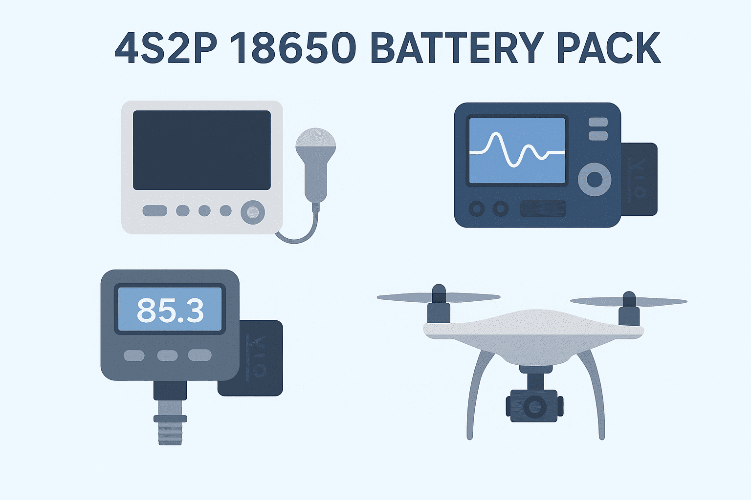 Applications of 4S2P battery: medical, drone, robotics