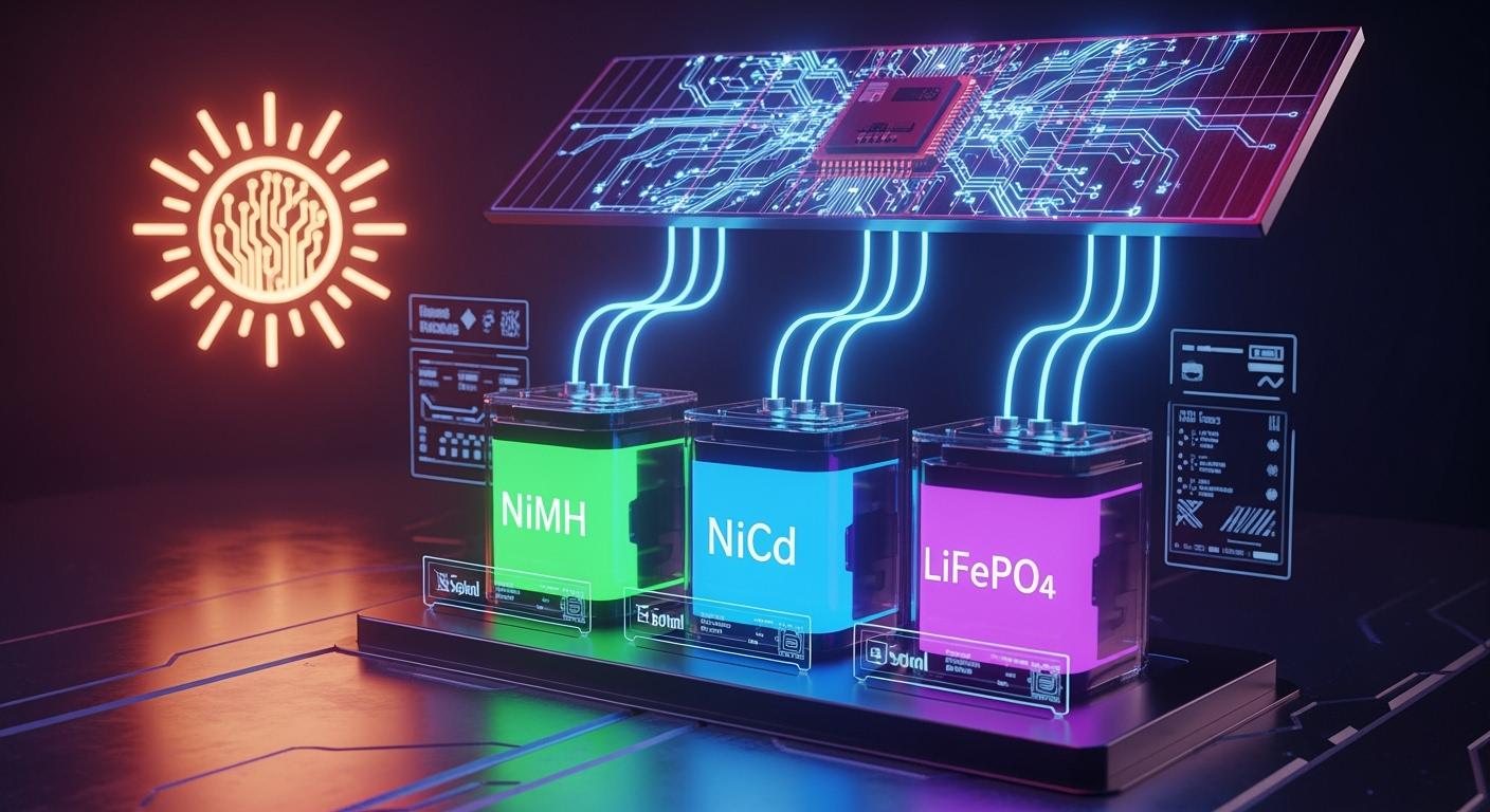 NiMH vs NiCd vs LiFePO4 solar rechargeable batteries