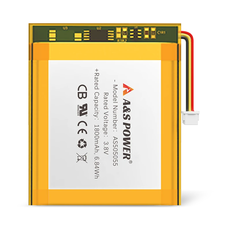 AS505055 3.8v 1800mAh Rechargeable Li Ion Polymer Battery 500 Deep Cycles