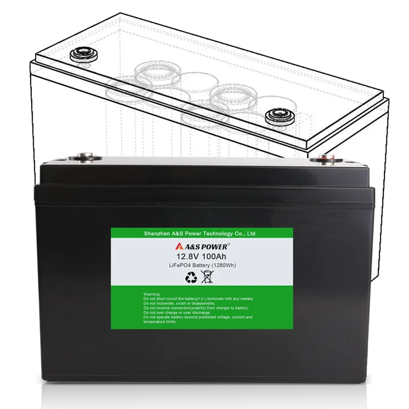 AS32700 12.8V 100Ah 4S17P Lifepo4 Rechargeable Battery Pack