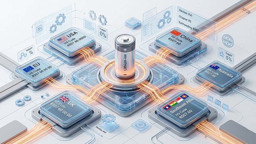 Visualization of the global HS code classification system for lithium-ion batteries