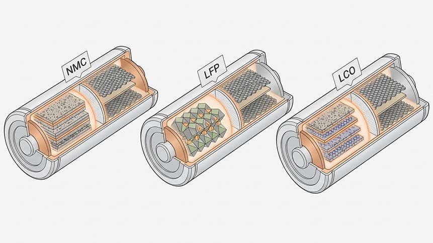 Comparison of lithium battery chemistries for small-format applications