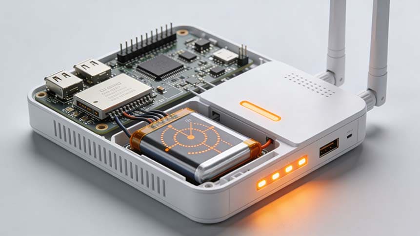 Lithium LiPo battery powering IoT gateway with sleep and wake cycles lipo-battery-iot-gateway