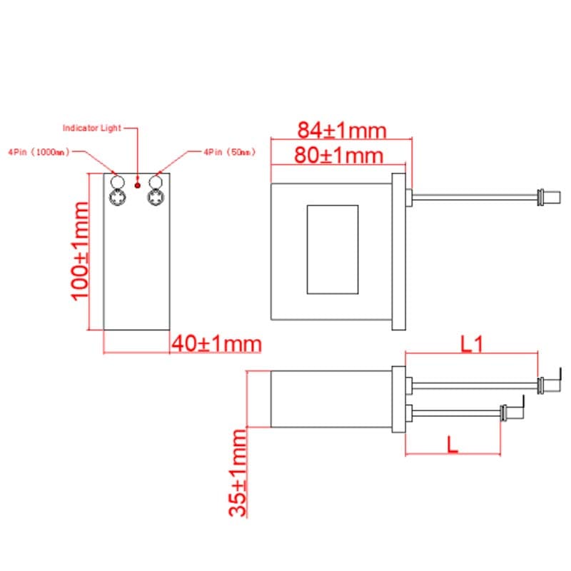 Dimensional Drawing of 21700 2S2P Dimensional Drawing of 21700 2S2P