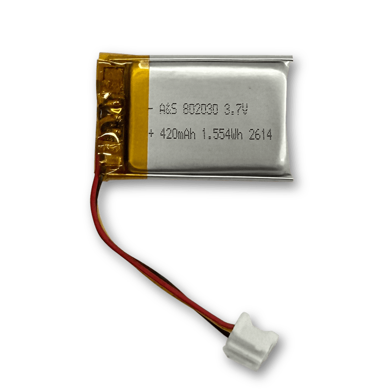 AS802030 3.7V 420mAh Rechargeable Lithium Polymer Battery (1.554Wh)