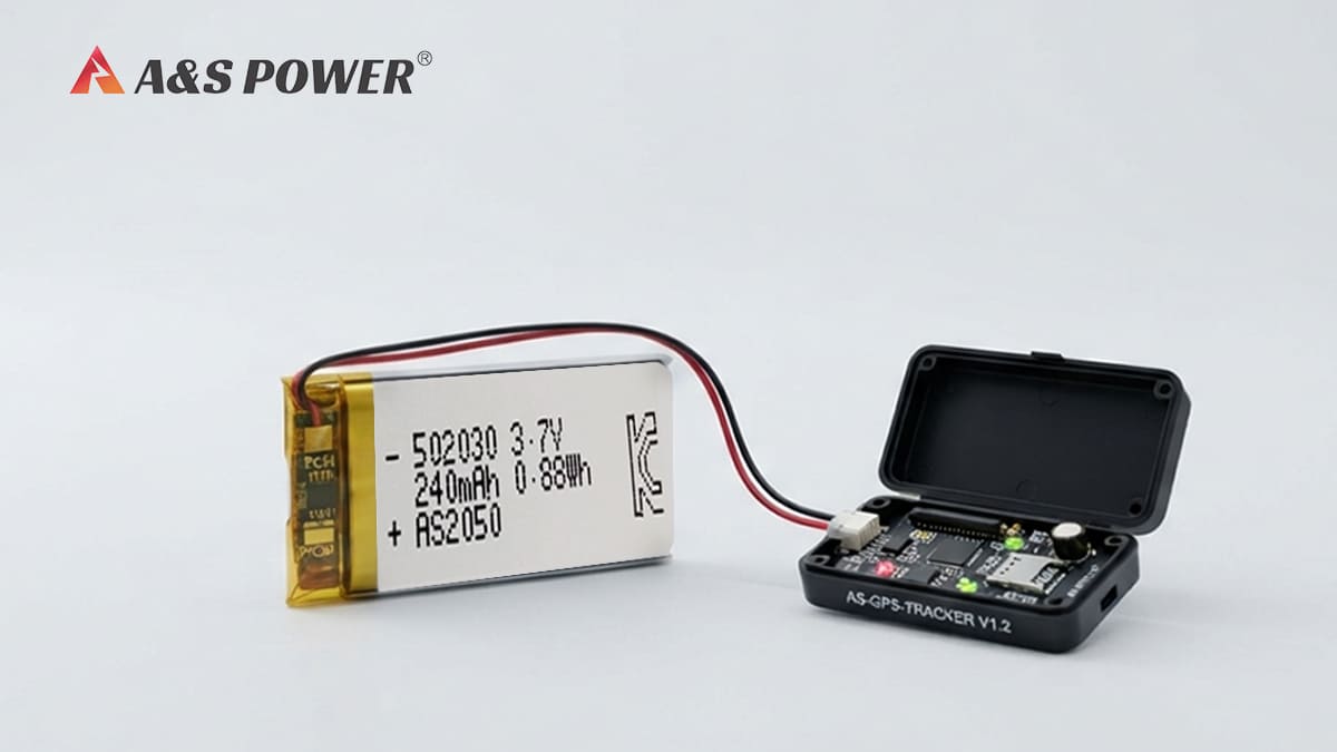 AS502030 3.7V 240mAh LiPo Battery for Custom GPS Devices Custom GPS devices LiPo battery with AS502030 3.7V 240mAh lithium polymer battery for compact GPS tracker applications